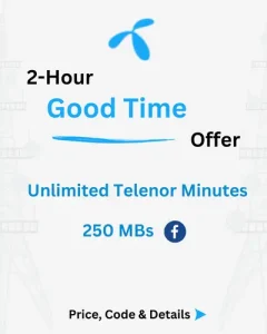 Telenor 2 Hour Good Time Offer Price, Code, Details