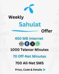 Telenor Haftawar Sahulat Offer Price, Code, Details