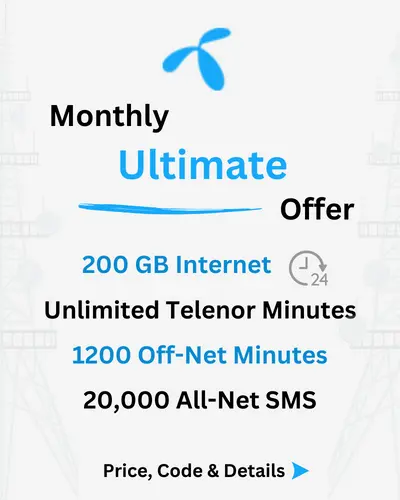 Telenor Monthly Ultimate Offer Price, Code, Details