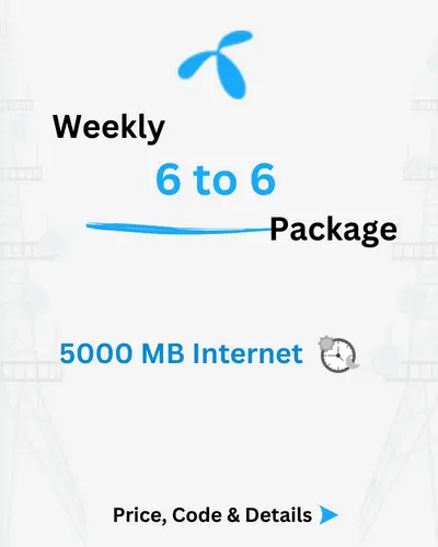 Telenor Weekly 6 to 6 Package Price, Code, Details