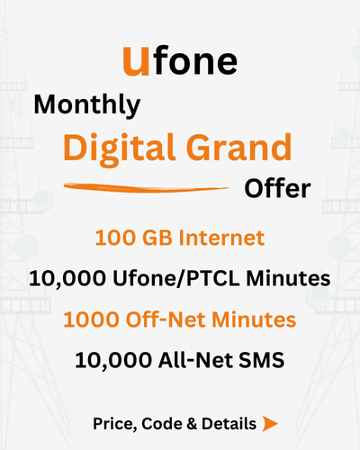 Ufone Monthly Digital Grand Offer Price, Code, Details