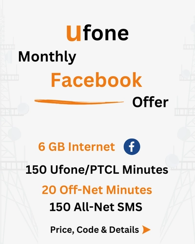 Ufone Monthly Facebook Offer Price, Code, Details