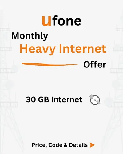 Ufone Monthly Heavy Internet Offer Price, Code, Details