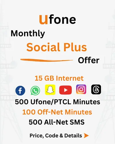 Ufone Monthly Social Plus Offer Price, Code, Details