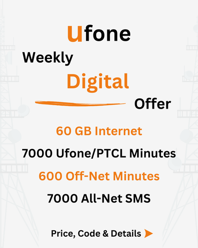 Ufone Weekly Digital Offer Price, Code, Details