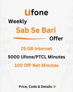 Ufone Weekly Sab Se Bari Offer Price, Code, Details